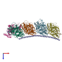 PDB entry 5sbd coloured by chain, top view.