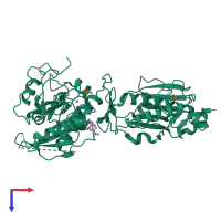 PDB entry 5skz coloured by chain, top view.