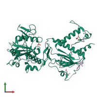 PDB entry 5sl0 coloured by chain, front view.