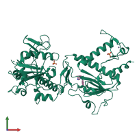 PDB entry 5slg coloured by chain, front view.