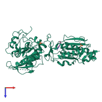 PDB entry 5slo coloured by chain, top view.