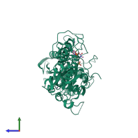 PDB entry 5sls coloured by chain, side view.