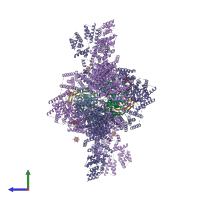 PDB entry 5suq coloured by chain, side view.