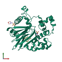PDB entry 5sux coloured by chain, front view.