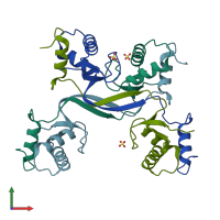 PDB entry 5suy coloured by chain, front view.