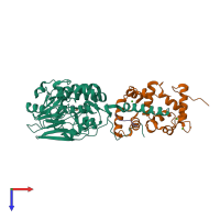 PDB entry 5sve coloured by chain, top view.