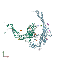 PDB entry 5svk coloured by chain, front view.