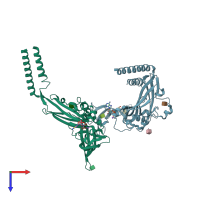 PDB entry 5svm coloured by chain, top view.
