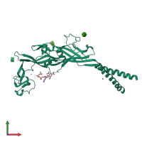 PDB entry 5svq coloured by chain, front view.