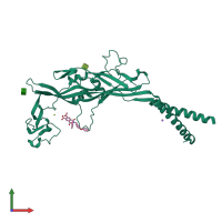 PDB entry 5svr coloured by chain, front view.