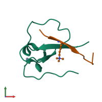 PDB entry 5svx coloured by chain, front view.