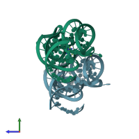 PDB entry 5swd coloured by chain, side view.