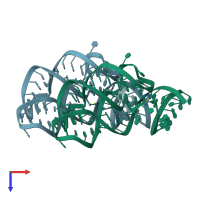 PDB entry 5swd coloured by chain, top view.