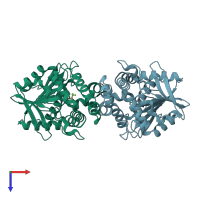 PDB entry 5swn coloured by chain, top view.