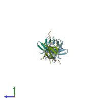 PDB entry 5sxp coloured by chain, side view.