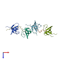 PDB entry 5sxp coloured by chain, top view.