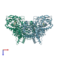 PDB entry 5sxq coloured by chain, top view.