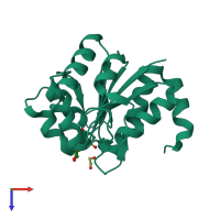 PDB entry 5sya coloured by chain, top view.