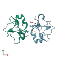 PDB entry 5syb coloured by chain, front view.