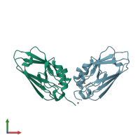 PDB entry 5syd coloured by chain, front view.