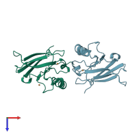 PDB entry 5syd coloured by chain, top view.