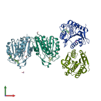 PDB entry 5syn coloured by chain, front view.
