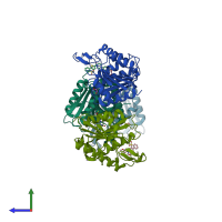 PDB entry 5syn coloured by chain, side view.