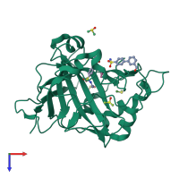 PDB entry 5sz2 coloured by chain, top view.