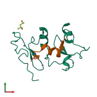 PDB entry 5szb coloured by chain, front view.
