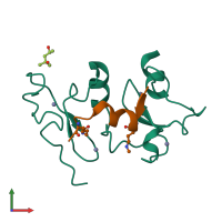 PDB entry 5szc coloured by chain, front view.