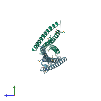 PDB entry 5szg coloured by chain, side view.