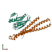 PDB entry 5szj coloured by chain, front view.