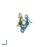PDB entry 5szl coloured by chain, side view.
