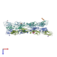 PDB entry 5szl coloured by chain, top view.
