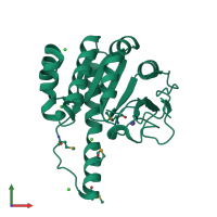 PDB entry 5t09 coloured by chain, front view.