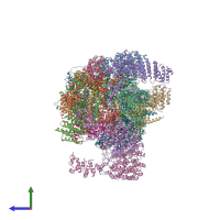 PDB entry 5t0g coloured by chain, side view.