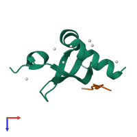 PDB entry 5t1g coloured by chain, top view.