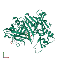 PDB entry 5t1u coloured by chain, front view.