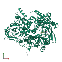 PDB entry 5t23 coloured by chain, front view.