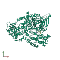 PDB entry 5t2b coloured by chain, front view.