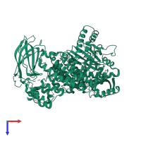 PDB entry 5t2d coloured by chain, top view.