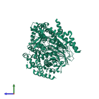 Phosphatidylinositol 4,5-bisphosphate 3-kinase catalytic subunit delta isoform in PDB entry 5t2d, assembly 1, side view.