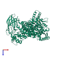 PDB entry 5t2l coloured by chain, top view.