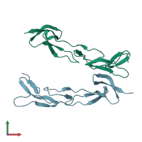 PDB entry 5t2r coloured by chain, front view.