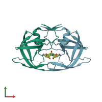 PDB entry 5t2z coloured by chain, front view.