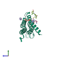 PDB entry 5t36 coloured by chain, side view.
