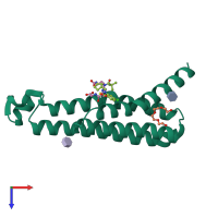 PDB entry 5t36 coloured by chain, top view.