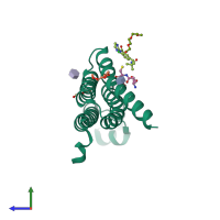 PDB entry 5t37 coloured by chain, side view.