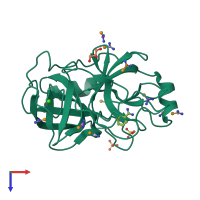 PDB entry 5t3h coloured by chain, top view.