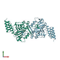 PDB entry 5t3v coloured by chain, front view.